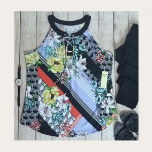 Sz M NWT Sleeveless High Neck Top